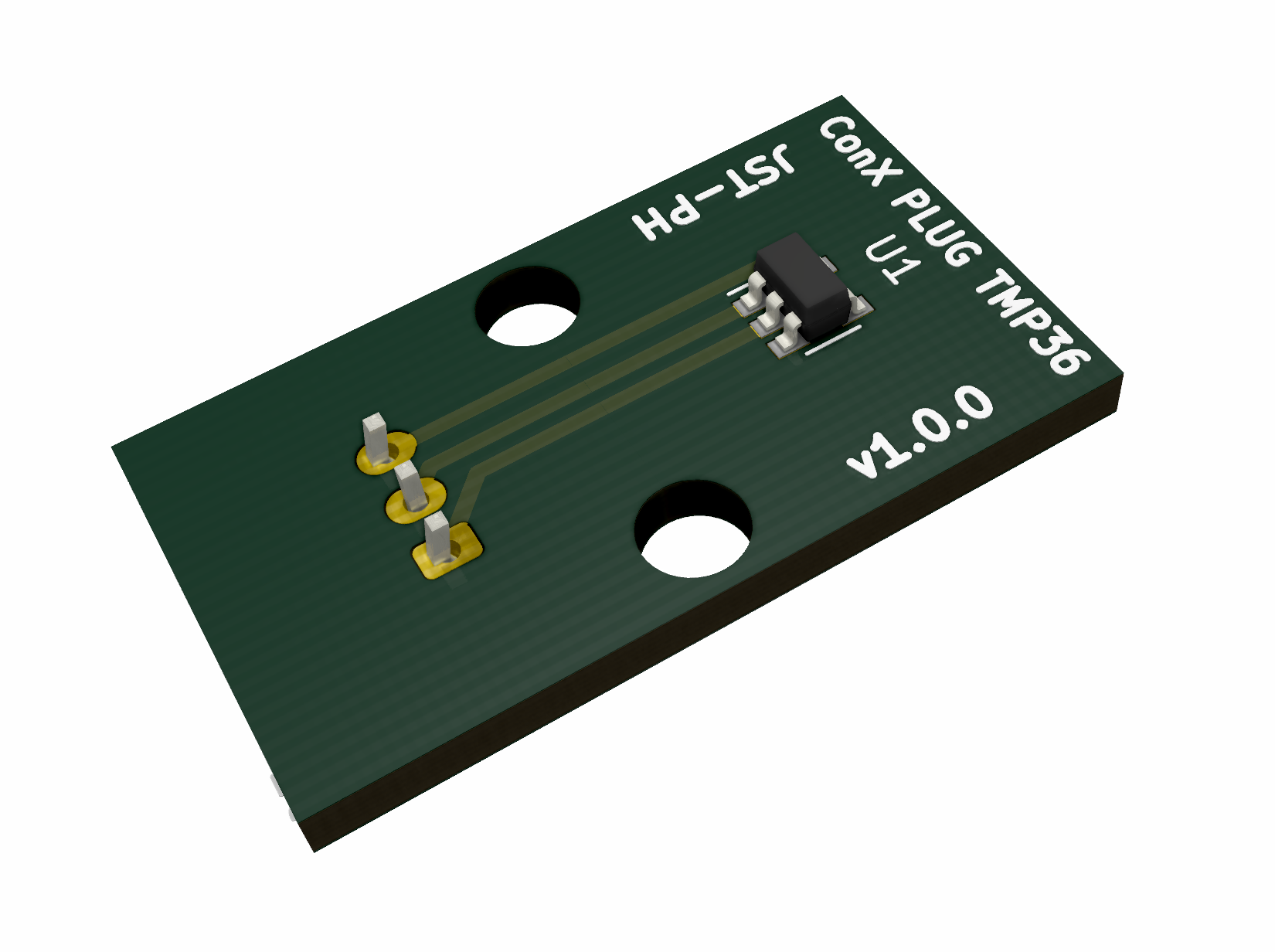 Temperatuur sensor analoog TMP36 SMD PCB ConX PLUG module JST-PH